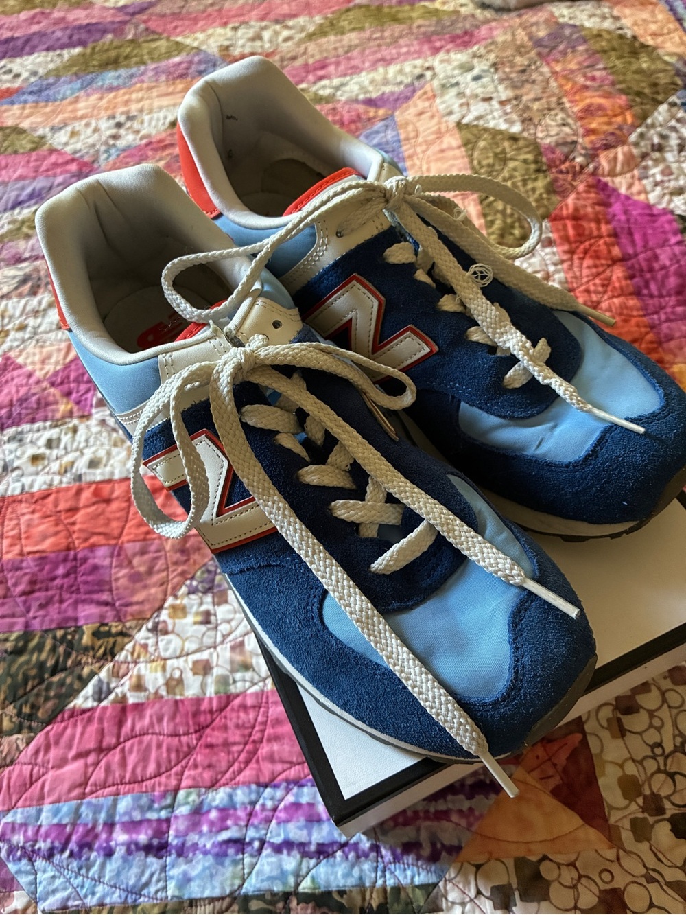 New Balance Blue and Light Blue Lace-Up Sneakers
